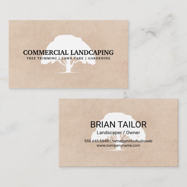 Large Tree Logo | Gardening | Landscaping Business Card (Front/Back)