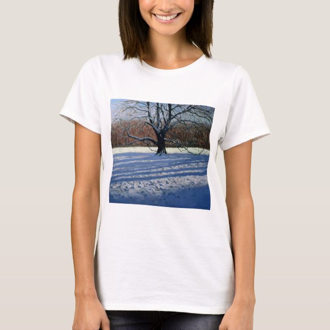 Large Tree Snow Calke Abbey T-Shirt (Front)