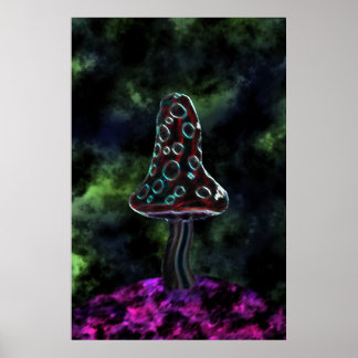 Large Trippy Mushroom Poster