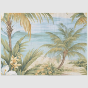 Large Tropical Pastel Ocean View Decoupage Tissue Paper