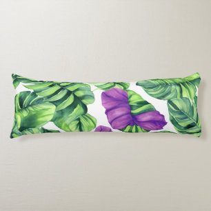 Large Tropical Purple Plant Pattern Body Cushion