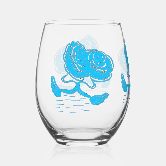 Large Turquoise Romantic Swans Drinking Glass (Front)