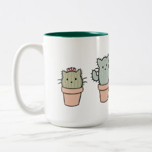 Large Two-tone Catcus Family Mug
