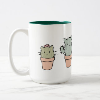 Large Two-tone Catcus Family Mug