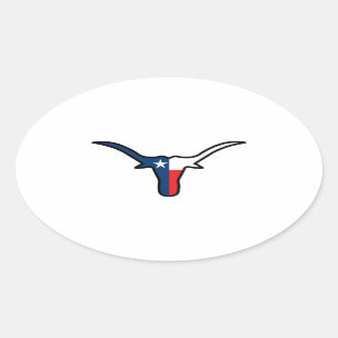 LARGE TX LONGHORN OVAL STICKER