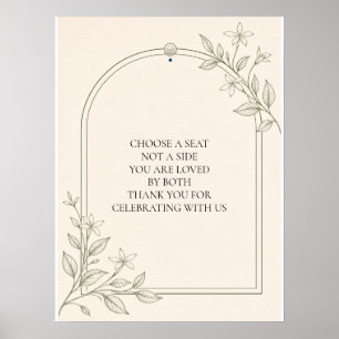 Large Type Olive Botanical Choose a Seat Sign