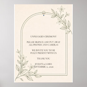 Large Type Olive Botanical Unplugged Sign