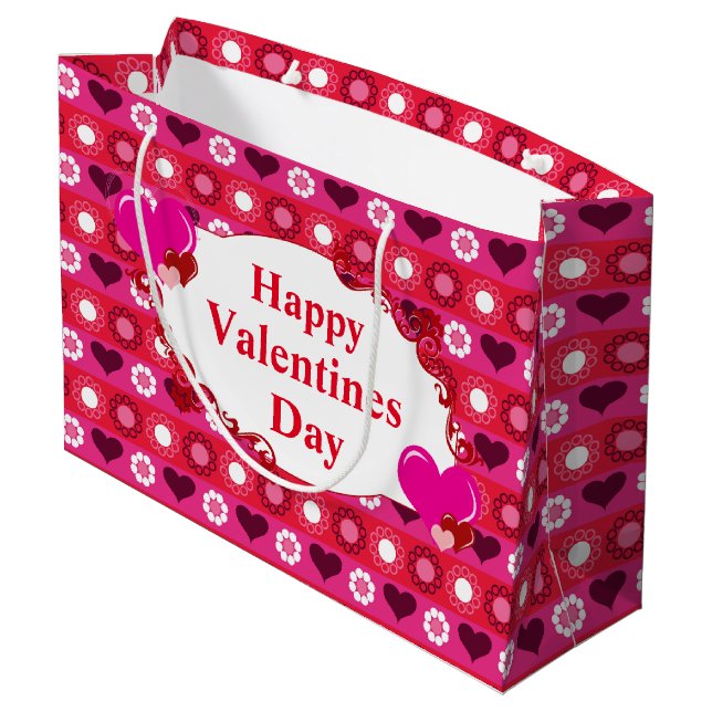 Large Valentines Day Large Gift Bag (Back Angled)