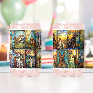 Large Variety of Dog Breeds Can Glass