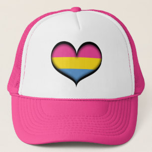 Large Vector Heart in Pansexual Pride Flag Colours Trucker Hat