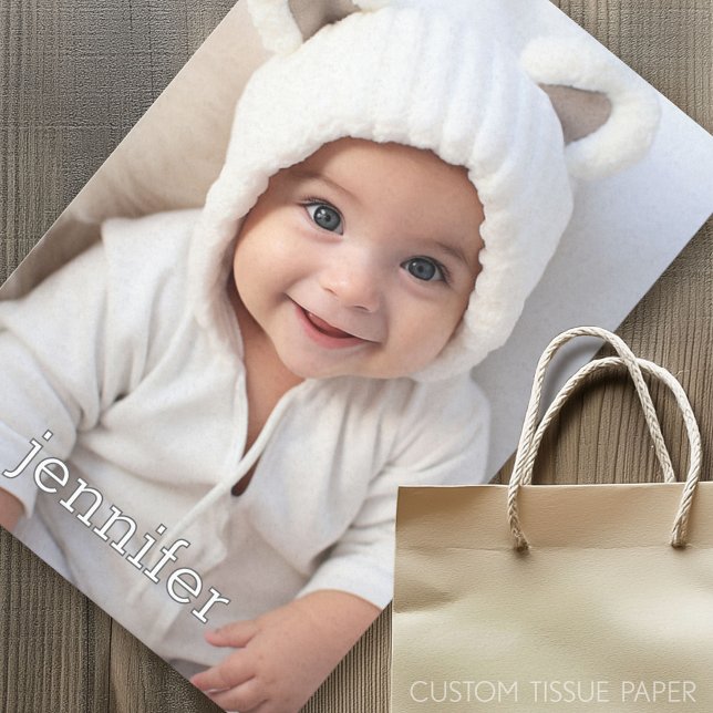 Large Vertical Photo with minimal text Tissue Paper (Custom Photo Tissue Paper)