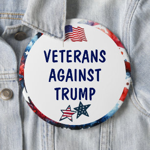 Large Veterans Against Trump   Anti Trump 6 Cm Round Badge