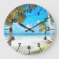 Large Vintage Beach Theme Wall Clock