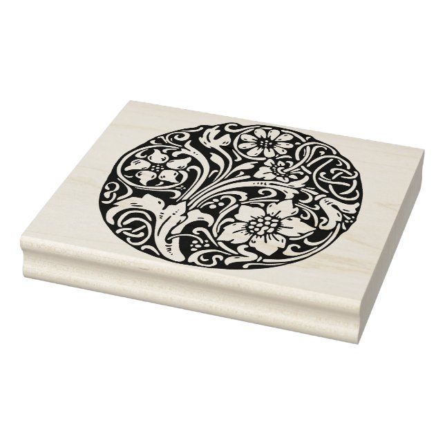 Large Vintage Flower Design  Rubber Stamp  (Stamp)