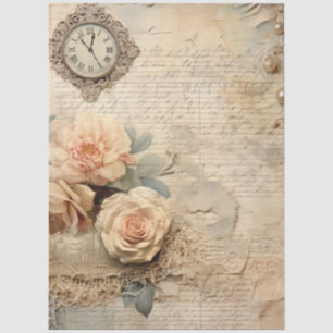 Large Vintage Inspired Peach Rose Pearls  Tissue Paper