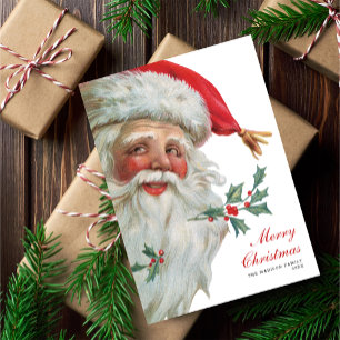 Large Vintage Santa Non-Photo Holiday Card
