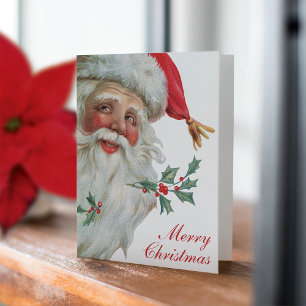 Large Vintage Santa Non-Photo Holiday Card