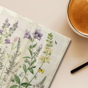 Large Vintage Watercolor Natural Wildflower Tile