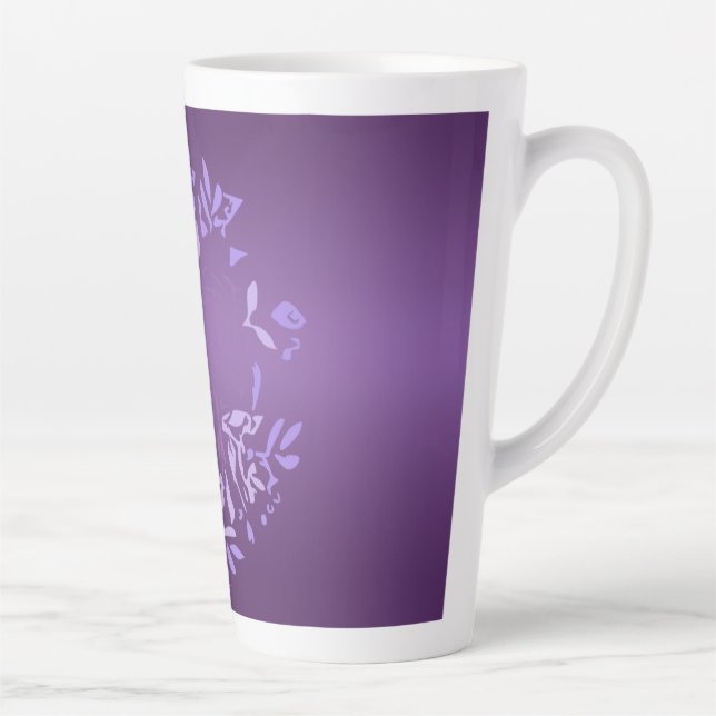 Large Violet Rose Latte Mug (Right)