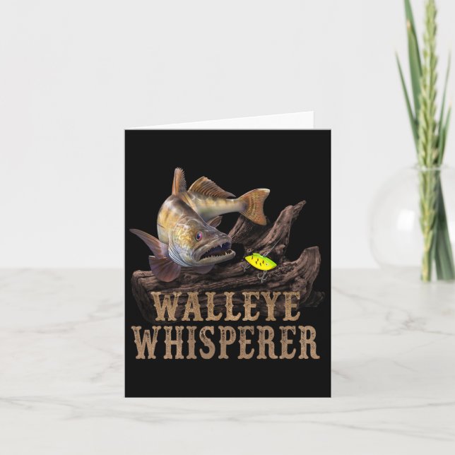 Large Walleye With Fishing Lure Drawing Walleye Wh Card (Front)