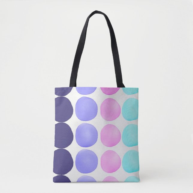 Large watercolor dots tote bag (Front)