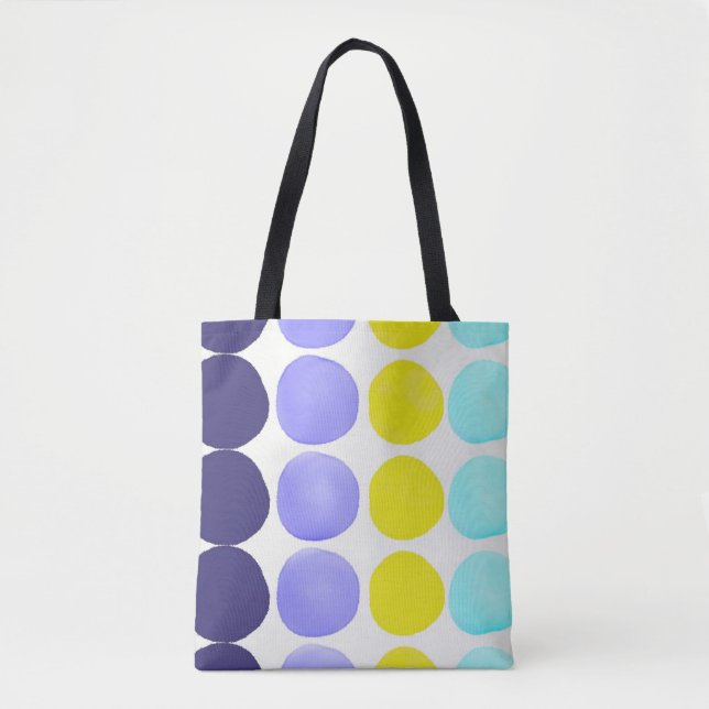 Large watercolor dots tote bag (Front)