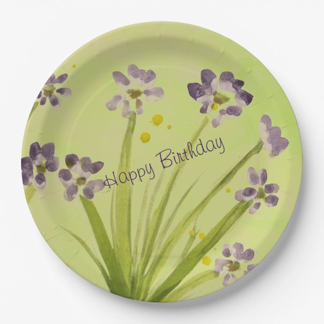 Large Watercolour Designer Paper Plate (Front)