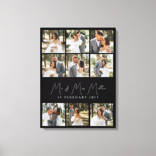 Large Wedding Collage Photo Canvas Gift Print