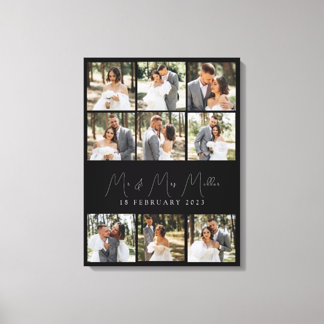 Large Wedding Collage Photo Canvas Gift Print (Front)
