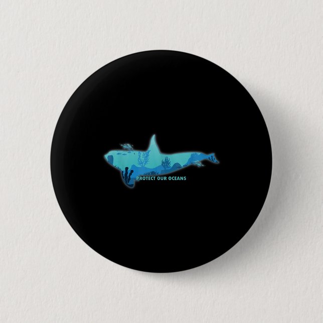 Large Whale Environmental Protection, Climate Prot 6 Cm Round Badge (Front)