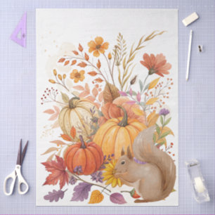 Large Whimsical Watercolor Fall Wildflowers  Tissue Paper