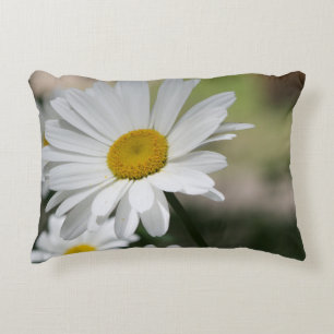 Large White Daisies Decorative Cushion