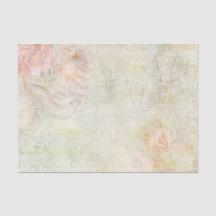 Large White Flowers with Peach Flowers Tissue Paper
