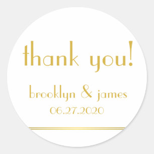 Large White Golden Great Gatsby Wedding Stickers