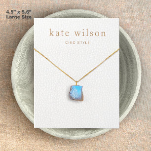 Large White Leather (image) Necklace Display Card