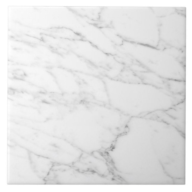 Large white marble tile with grey marbeling lines (Front)