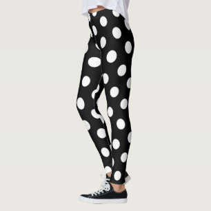 Large White Polka Dot Pattern - Custom Colour Leggings