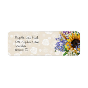 Large Wild Flower Wedding Return Address