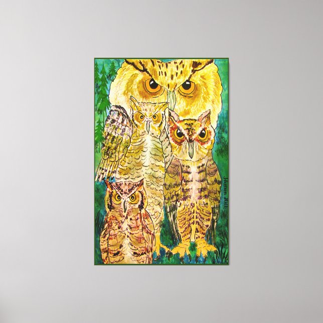 Large Wildlife Owl Canvas Print (Front)
