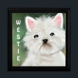 Large Wooden Jewellery Box Westie Dog, Original!<br><div class="desc">This is a Large Jewellery Box. It comes with an inlaid tile. The soft interior lining is felt. It also comes in a Golden colour! I have put my original painting of my sweet Westie dog, on the front. He loves lots of cuddles and is always a great companion! Have...</div>
