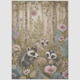 Large Woodland Forest Critters  Florals Decoupage  Tissue Paper