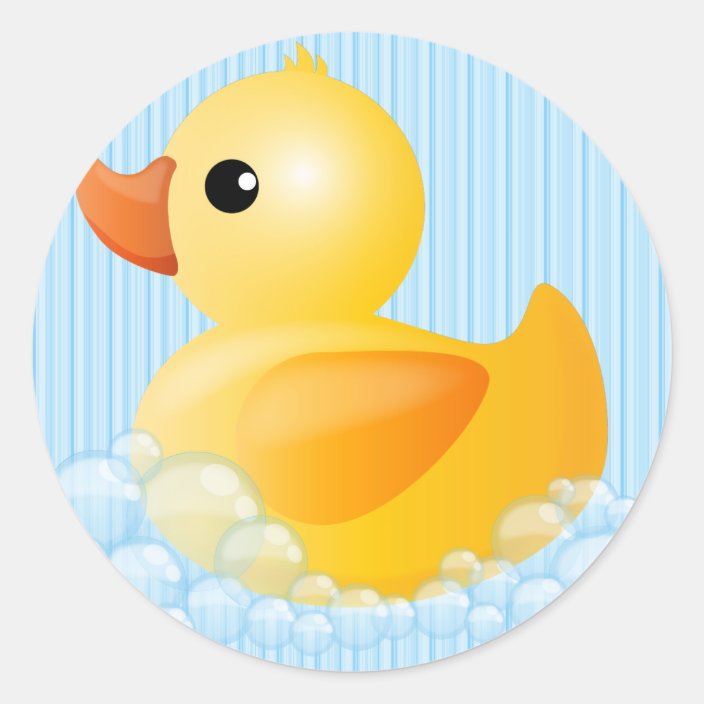 Large Yellow Duck Classic Round Sticker Zazzle.co.uk
