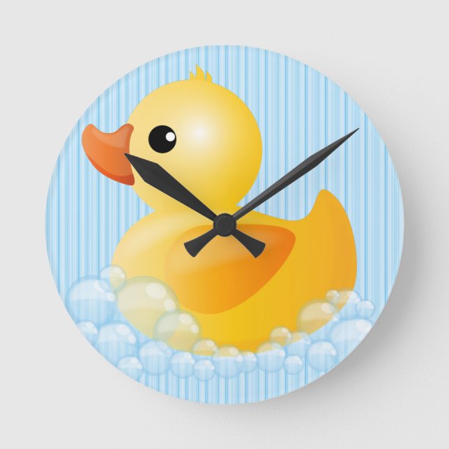 Large Yellow Duck Round Clock (Front)