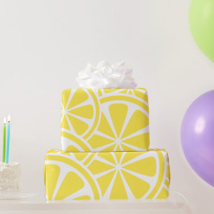Large Yellow Lemon Slices Modern Pattern Wrapping Paper