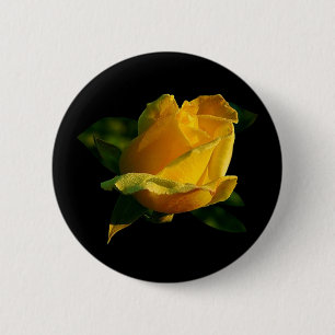 Large Yellow Rose 6 Cm Round Badge