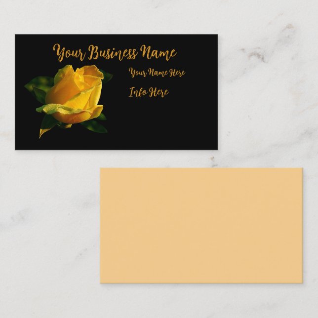 Large Yellow Rose Business Card (Front/Back)