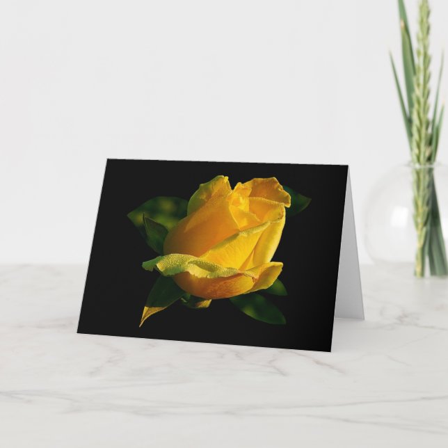 Large Yellow Rose Card (Front)