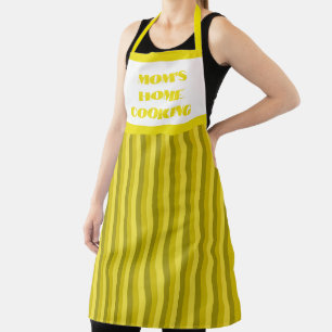 Large Yellow Striped Mum's Home Cooking Apron
