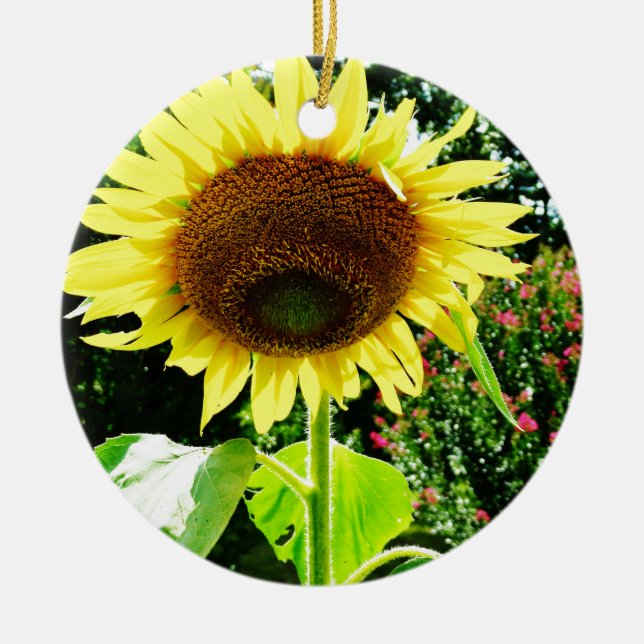 Large yellow Sunflower Ceramic Tree Decoration (Front)