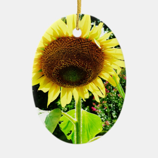 Large yellow Sunflower Ceramic Tree Decoration (Front)